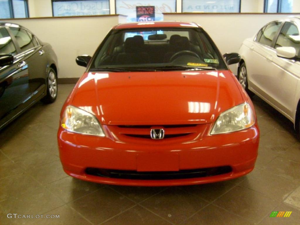 2003 Civic LX Coupe - Rallye Red / Gray photo #2