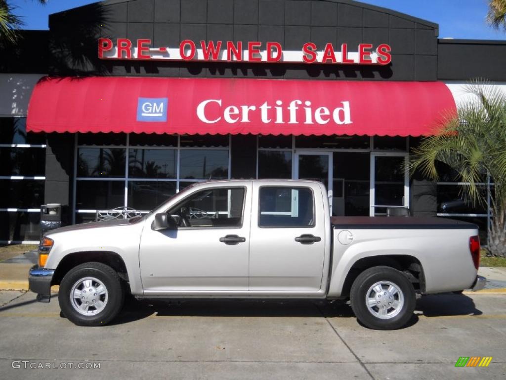 2008 Canyon SLE Crew Cab - Silver Birch Metallic / Light Tan photo #1