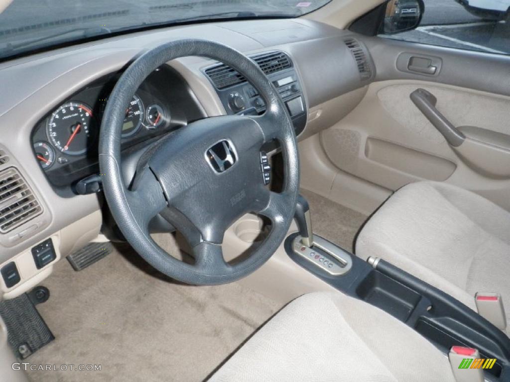 2001 Civic LX Sedan - Clover Green / Beige photo #15
