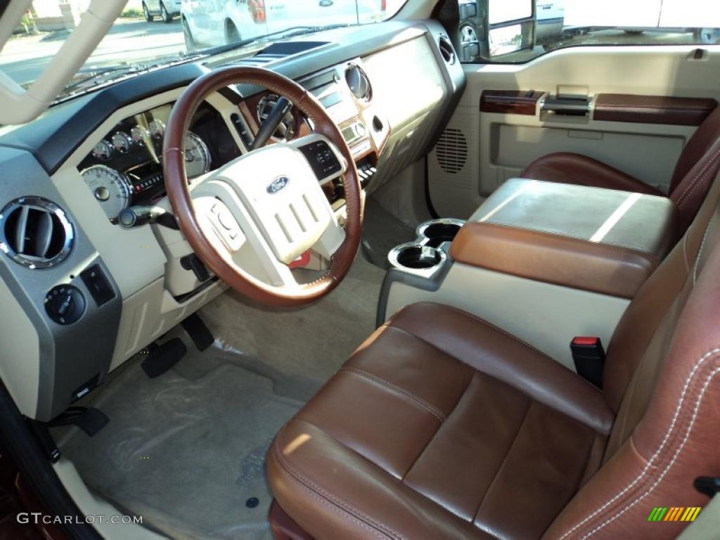Chaparral Brown Interior 2008 Ford F350 Super Duty King Ranch Crew Cab 4x4 Photo #42694087