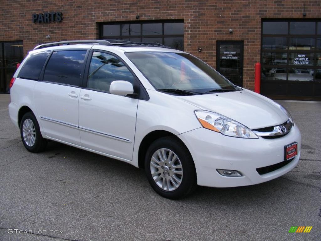 2008 Sienna Limited AWD - Arctic Frost Pearl / Stone photo #1