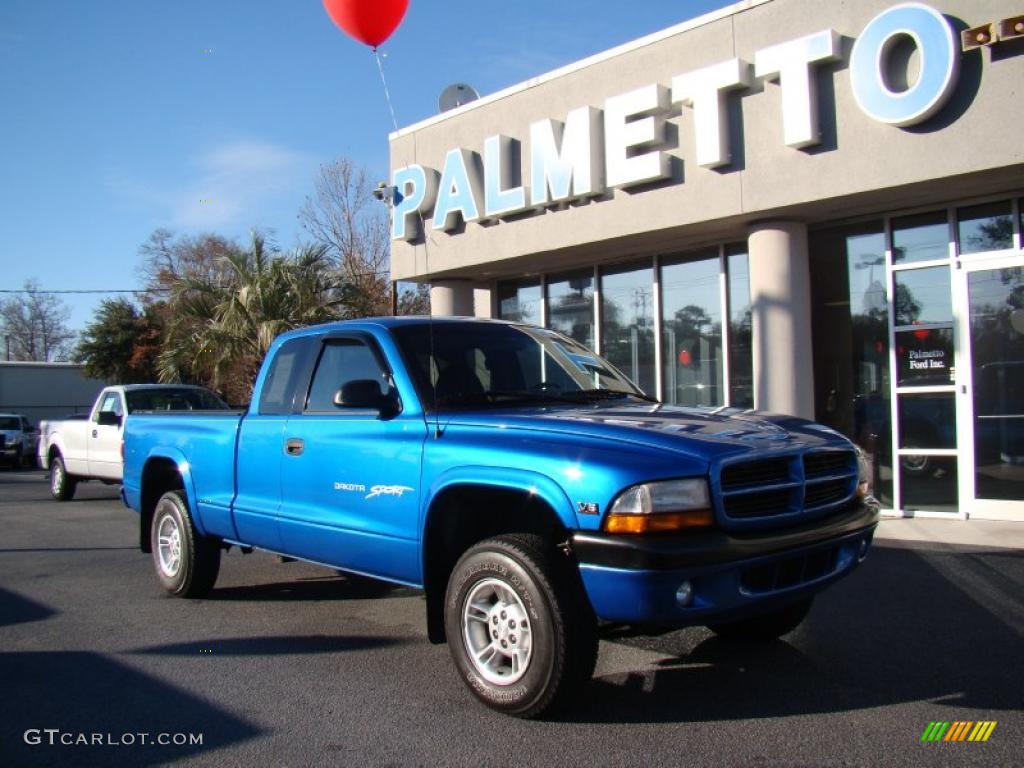 1999 Dakota Sport Extended Cab 4x4 - Intense Blue Pearl / Agate photo #2