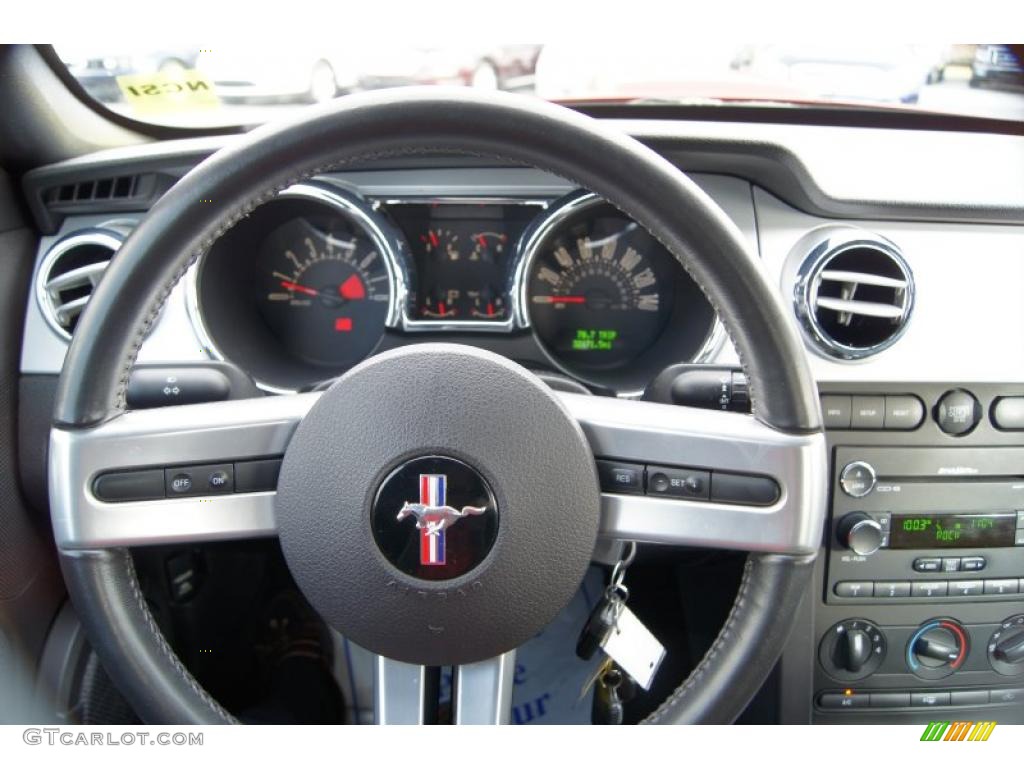 2008 Ford Mustang GT Premium Coupe Dark Charcoal Steering Wheel Photo #42708104