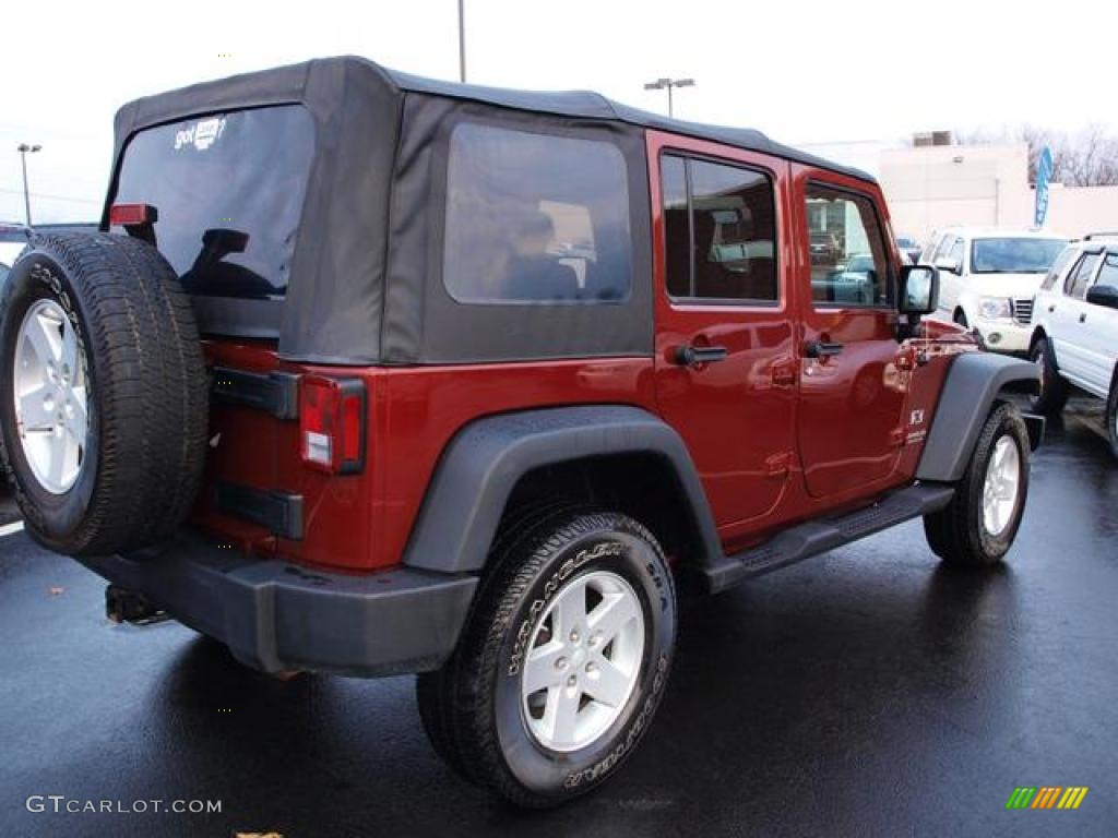 Red Rock Crystal Pearl 2008 Jeep Wrangler Unlimited X 4x4 Exterior Photo #42710128