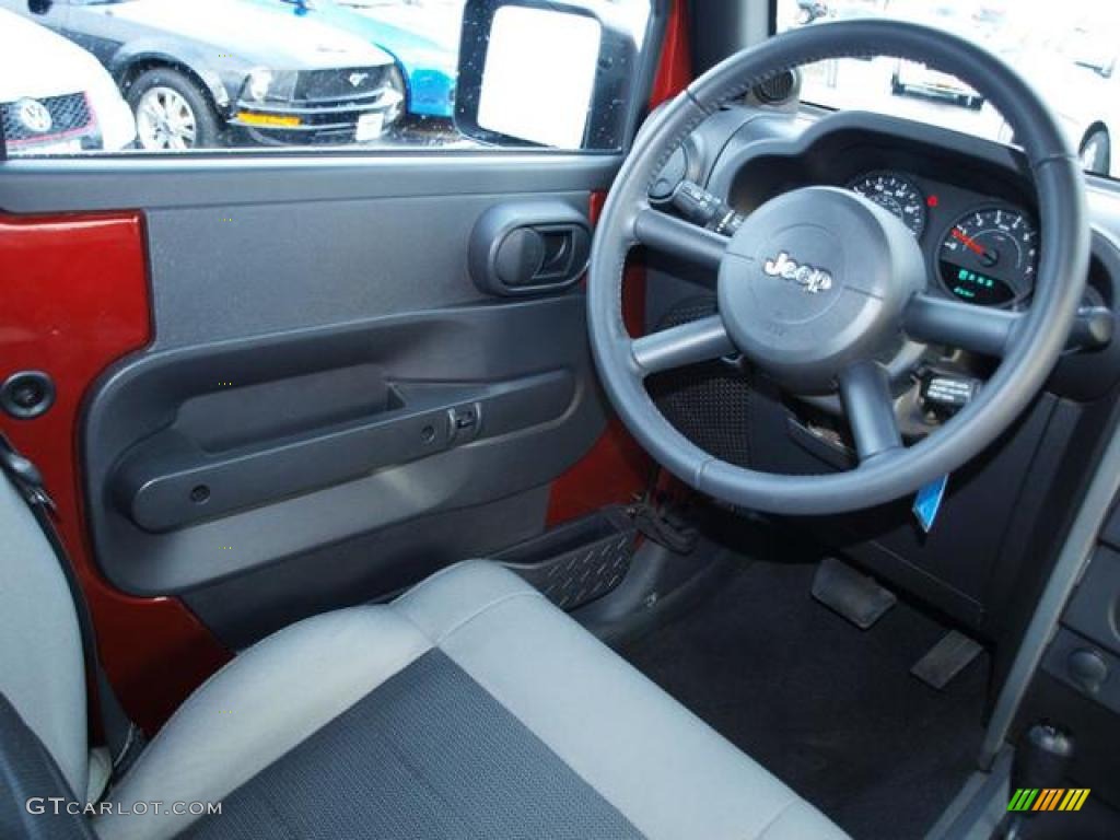 2008 Jeep Wrangler Unlimited X 4x4 Dark Slate Gray/Med Slate Gray Steering Wheel Photo #42710232