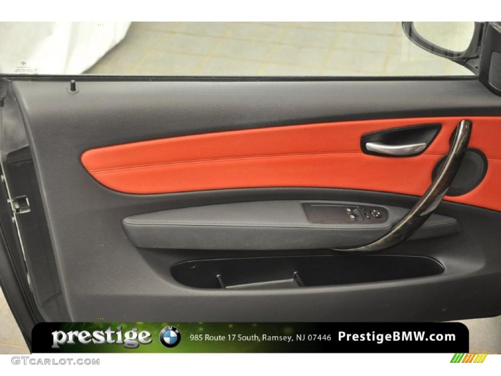 2008 1 Series 135i Coupe - Jet Black / Coral Red photo #10