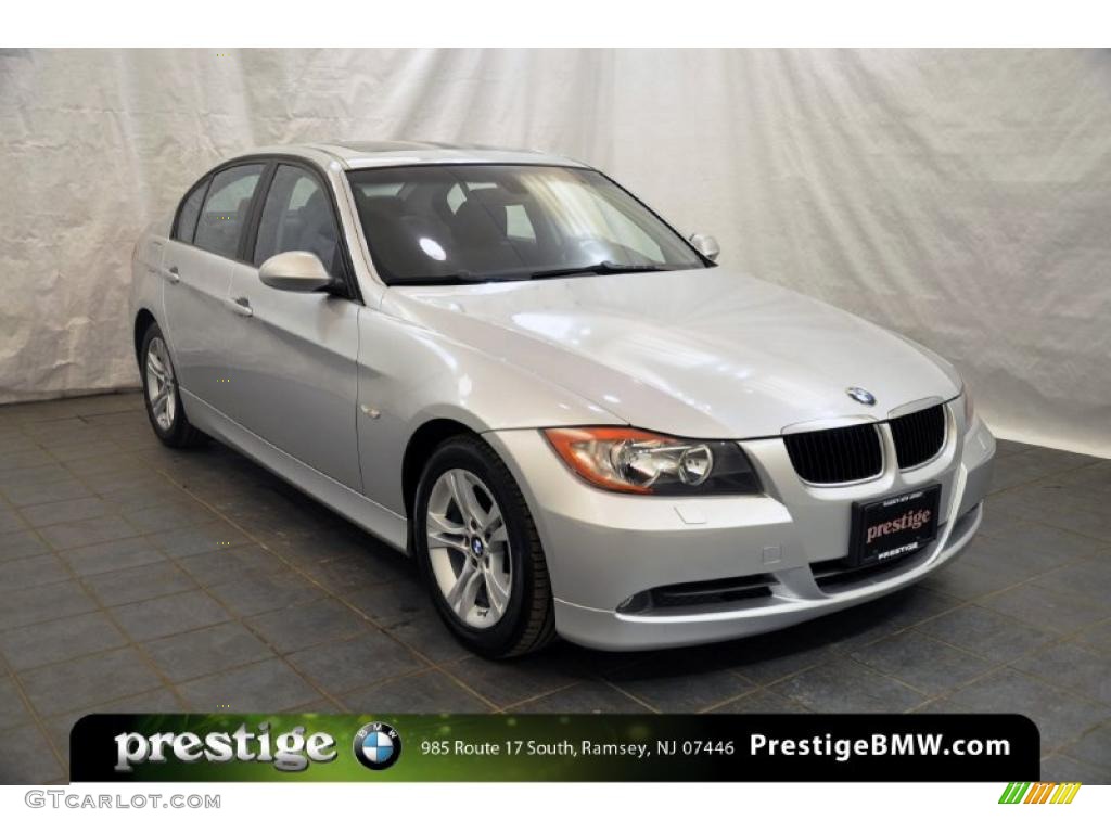 2008 3 Series 328xi Sedan - Titanium Silver Metallic / Black photo #7