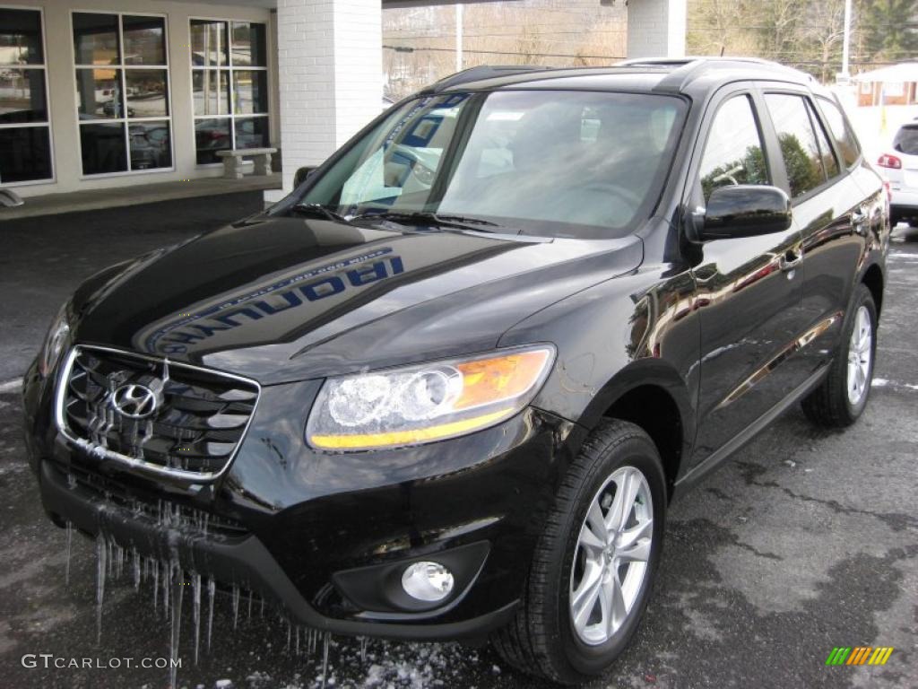 Phantom Black Metallic 2011 Hyundai Santa Fe SE AWD Exterior Photo #42744964