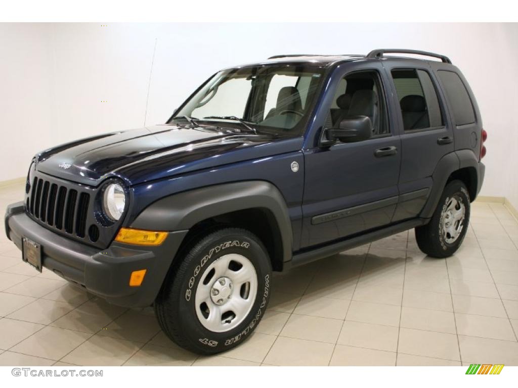 2007 Liberty Sport 4x4 - Midnight Blue Pearl / Medium Slate Gray photo #3