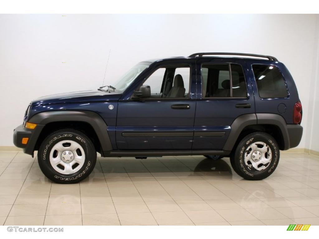2007 Liberty Sport 4x4 - Midnight Blue Pearl / Medium Slate Gray photo #4