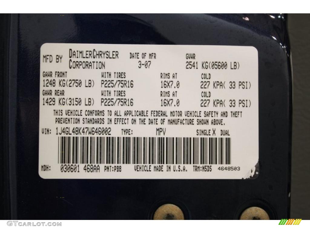 2007 Liberty Sport 4x4 - Midnight Blue Pearl / Medium Slate Gray photo #16