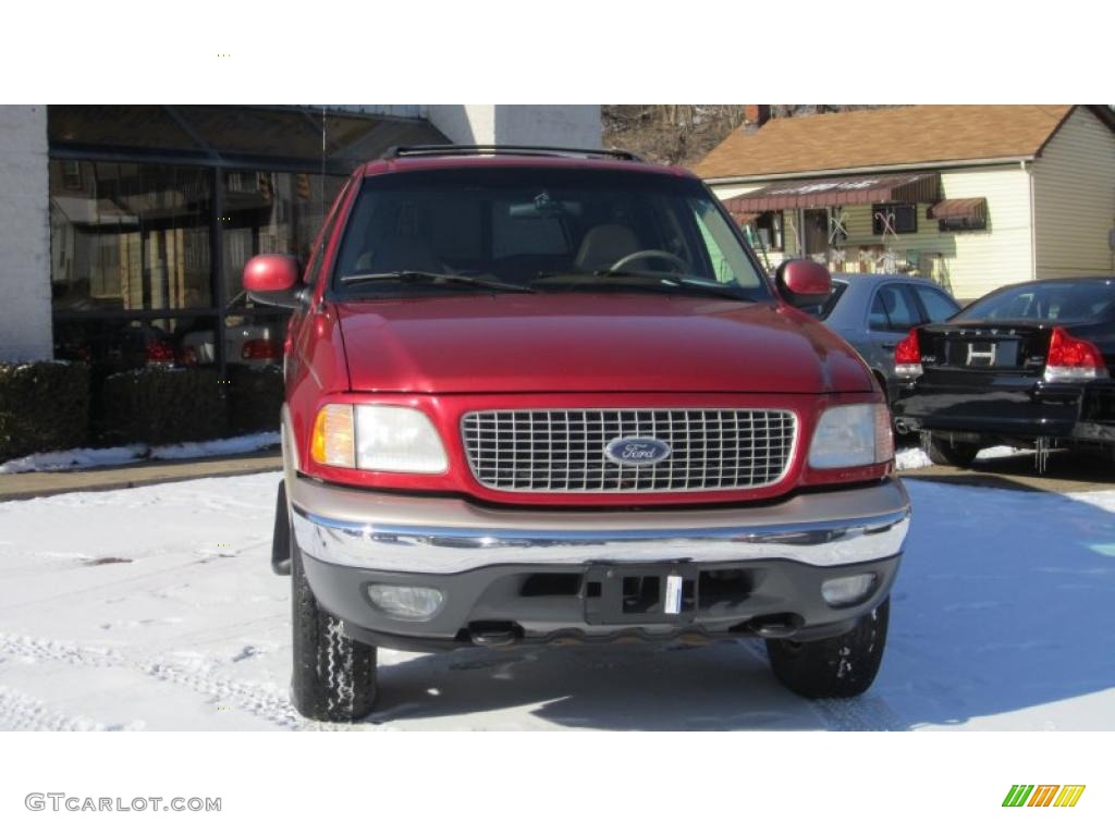 1999 Expedition Eddie Bauer 4x4 - Laser Red Metallic / Medium Prairie Tan photo #2