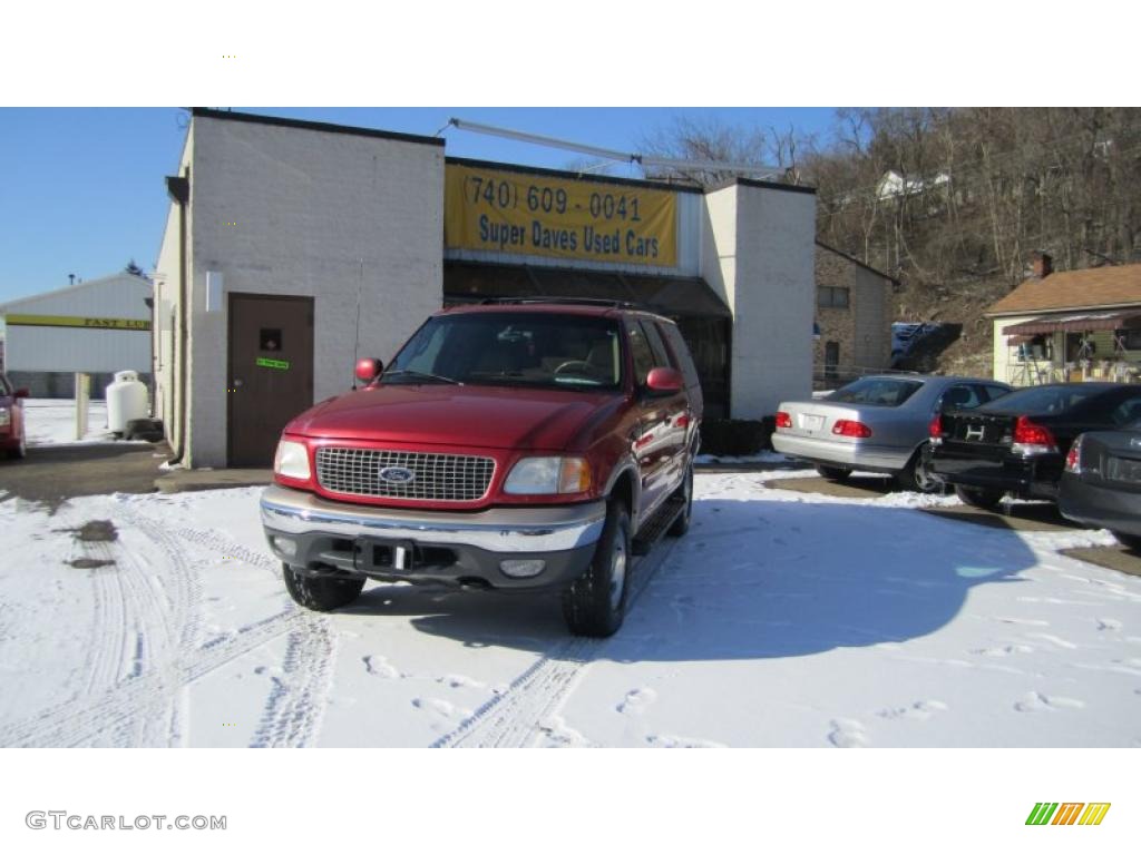 1999 Expedition Eddie Bauer 4x4 - Laser Red Metallic / Medium Prairie Tan photo #9