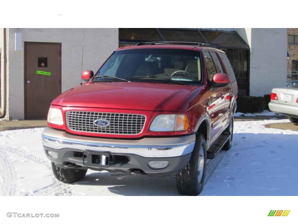 1999 Expedition Eddie Bauer 4x4 - Laser Red Metallic / Medium Prairie Tan photo #10