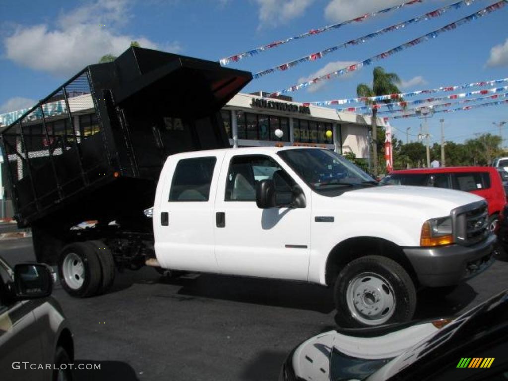 2000 F450 Super Duty XL Crew Cab Dump Truck - Oxford White / Medium Graphite photo #1