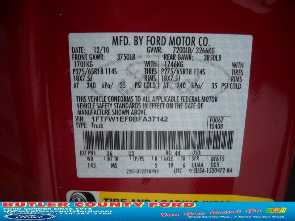 2011 F150 XLT SuperCrew 4x4 - Red Candy Metallic / Steel Gray photo #10