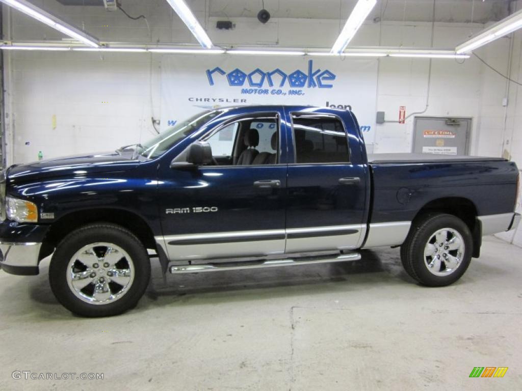 2004 Ram 1500 Laramie Quad Cab 4x4 - Patriot Blue Pearl / Taupe photo #1