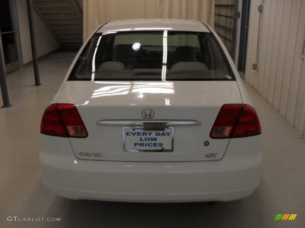 2001 Civic EX Sedan - Taffeta White / Beige photo #3