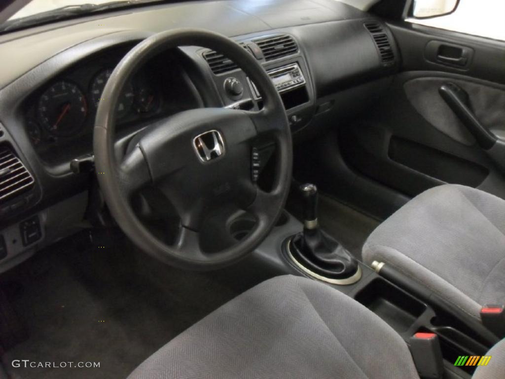 Gray Interior 2001 Honda Civic LX Sedan Photo #42763888