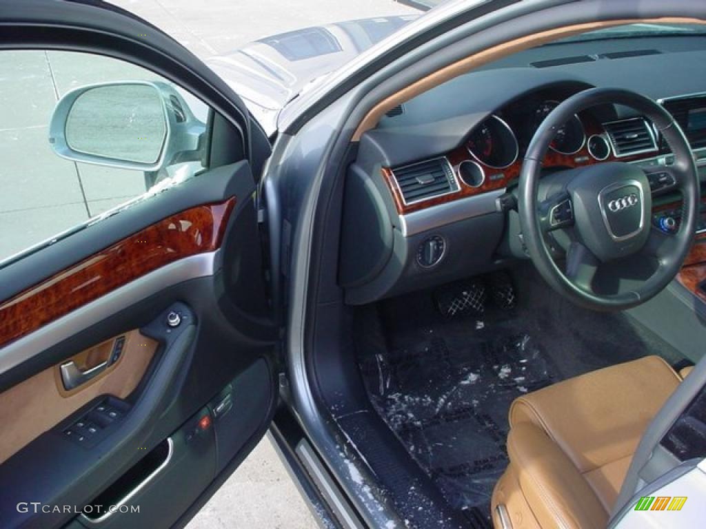 Amaretto/Black Valcona Leather Interior 2009 Audi A8 L 4.2 quattro Photo #42765948