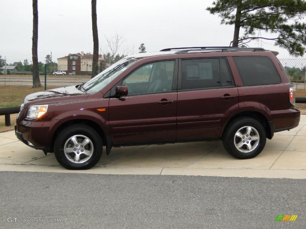 2007 Pilot EX - Dark Cherry Pearl / Gray photo #9