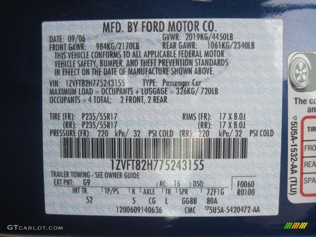 2007 Mustang GT Premium Coupe - Vista Blue Metallic / Light Graphite photo #9