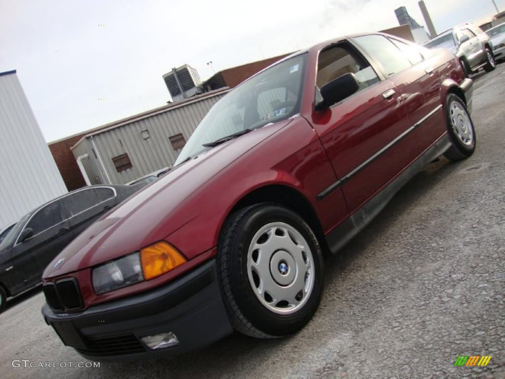 1994 3 Series 318i Sedan - Calypso Red Pearl / Beige photo #1