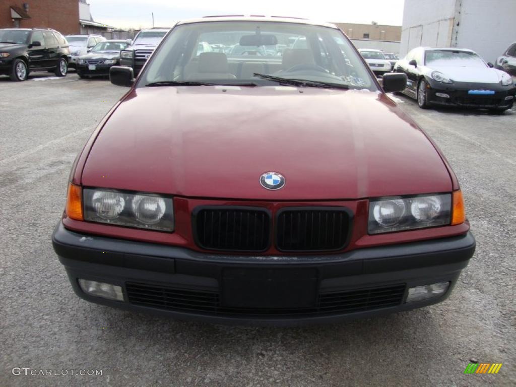 1994 3 Series 318i Sedan - Calypso Red Pearl / Beige photo #3