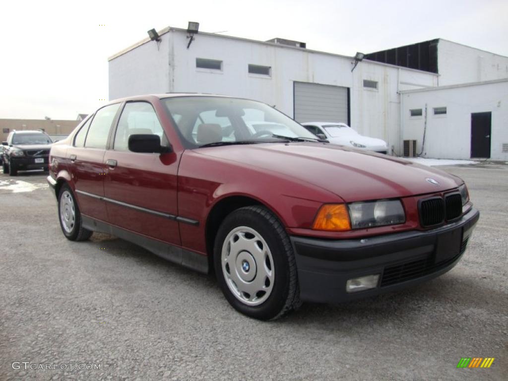 1994 3 Series 318i Sedan - Calypso Red Pearl / Beige photo #5