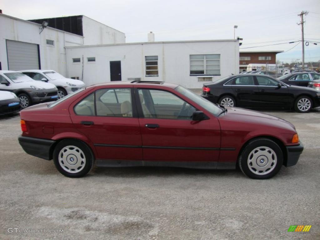 1994 3 Series 318i Sedan - Calypso Red Pearl / Beige photo #7