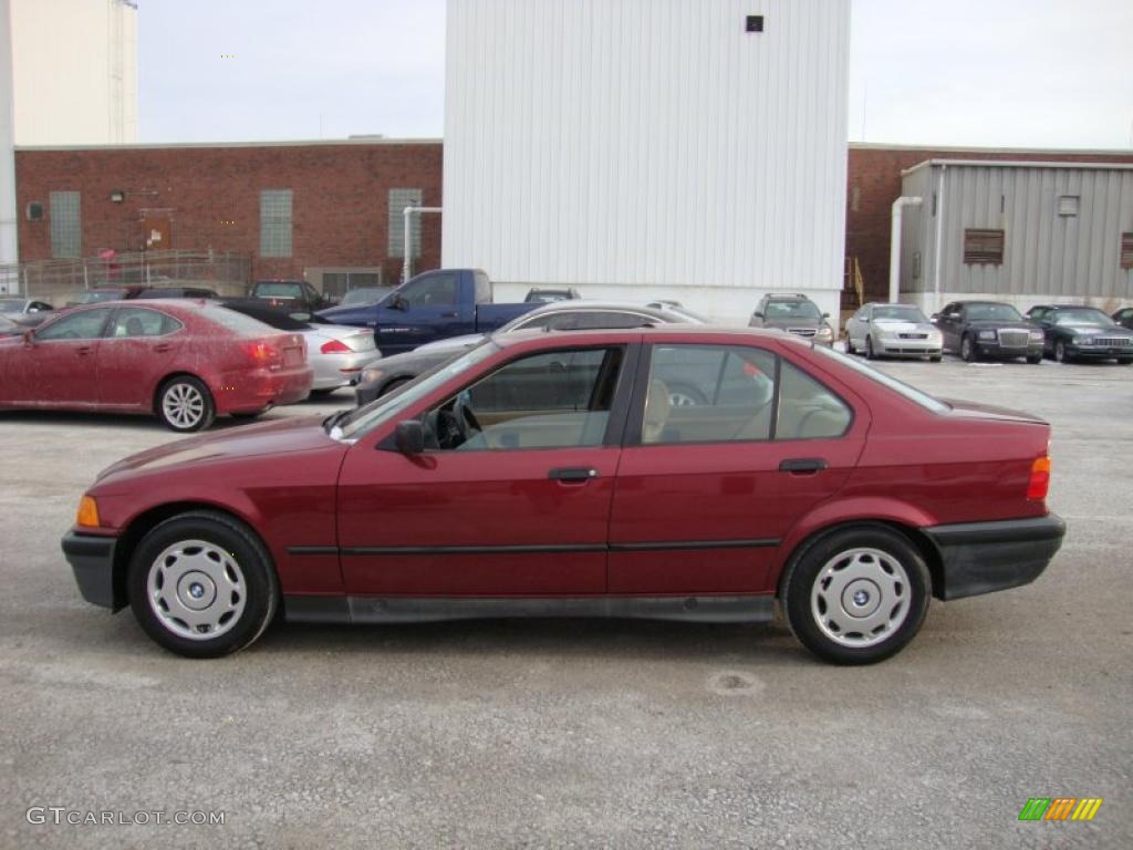 1994 3 Series 318i Sedan - Calypso Red Pearl / Beige photo #11