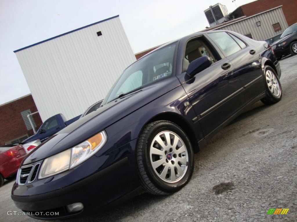 2002 9-5 Linear Sedan - Midnight Blue Metallic / Sand Beige photo #1