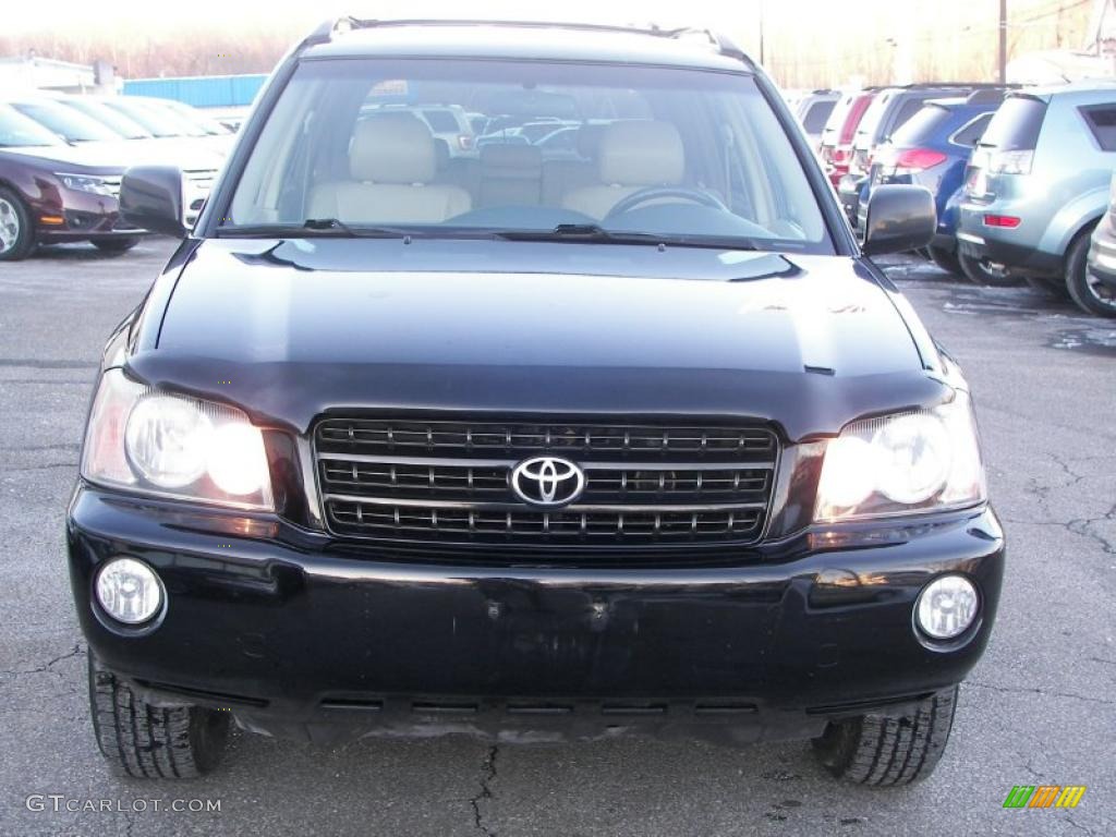 2002 Highlander Limited 4WD - Black / Ivory photo #24