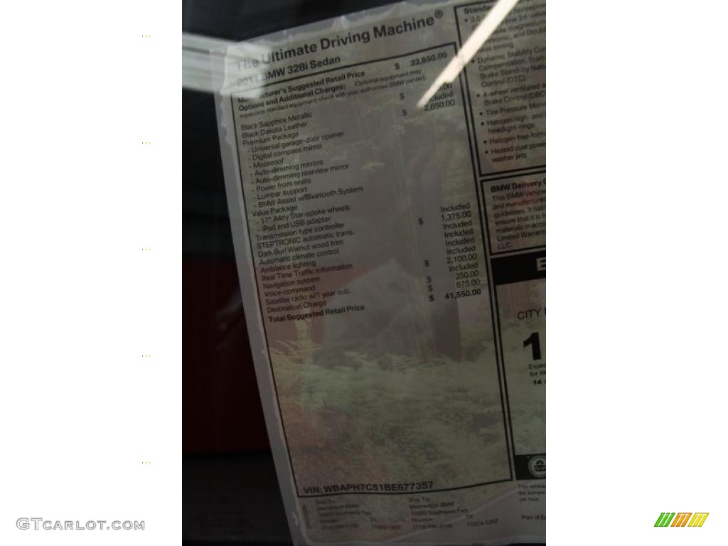 2011 3 Series 328i Sedan - Black Sapphire Metallic / Black Dakota Leather photo #15