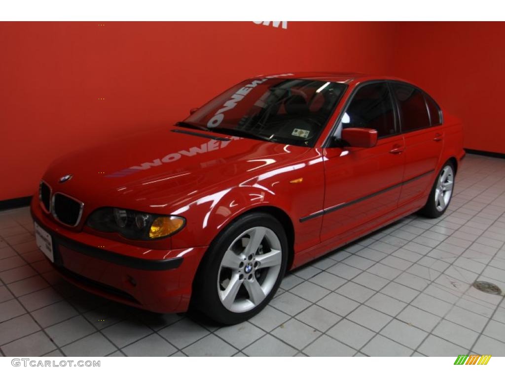 2005 3 Series 325i Sedan - Electric Red / Black photo #2