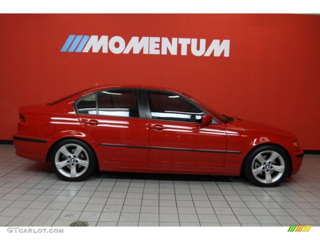 2005 3 Series 325i Sedan - Electric Red / Black photo #4