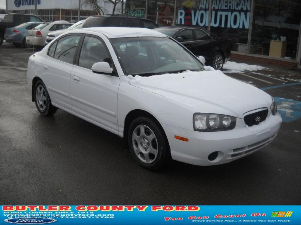 2002 Elantra GLS Sedan - Nordic White / Beige photo #1