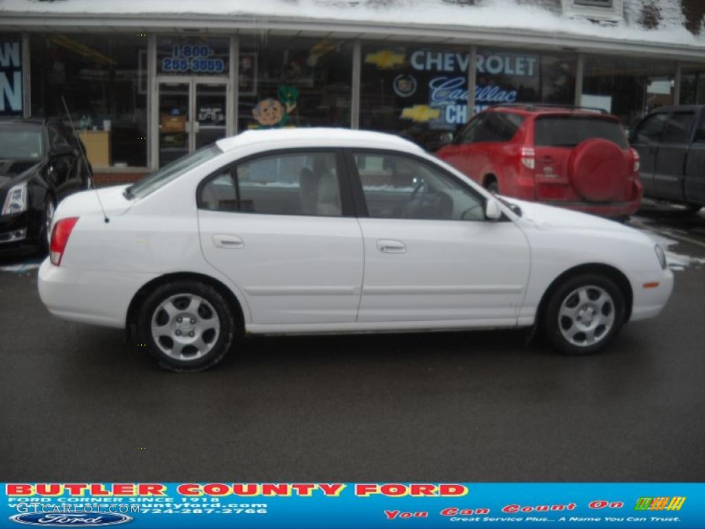 2002 Elantra GLS Sedan - Nordic White / Beige photo #2
