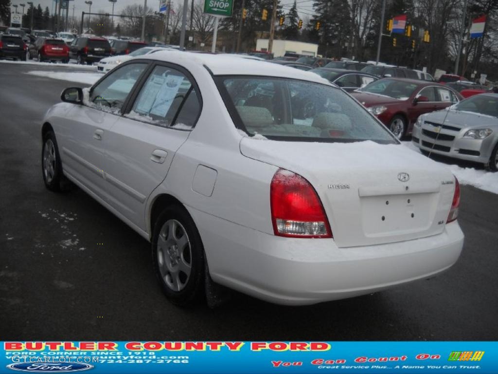 2002 Elantra GLS Sedan - Nordic White / Beige photo #5