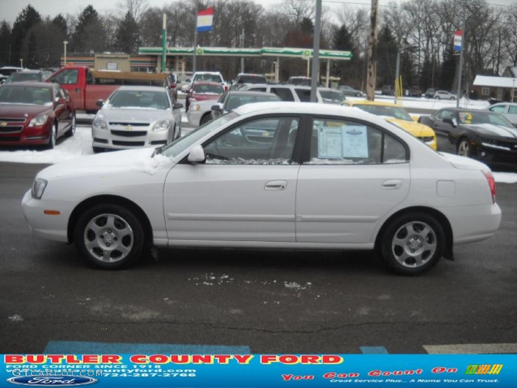 2002 Elantra GLS Sedan - Nordic White / Beige photo #6