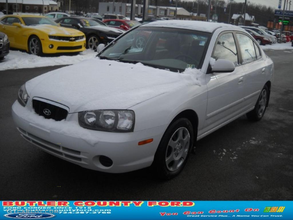 2002 Elantra GLS Sedan - Nordic White / Beige photo #7
