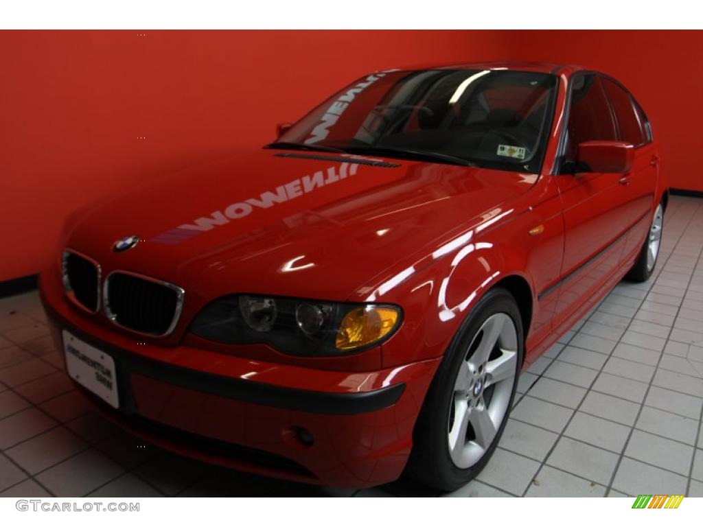 2005 3 Series 325i Sedan - Electric Red / Black photo #15