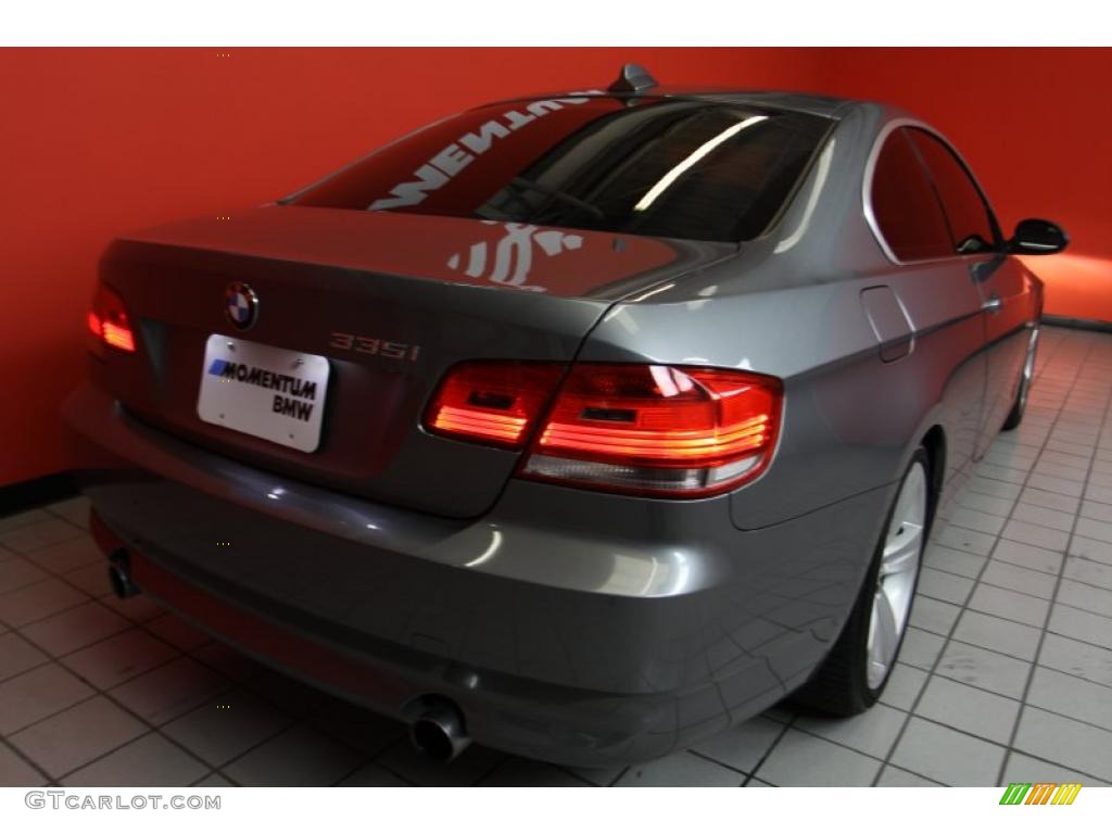 2008 3 Series 335i Coupe - Space Grey Metallic / Coral Red/Black photo #13