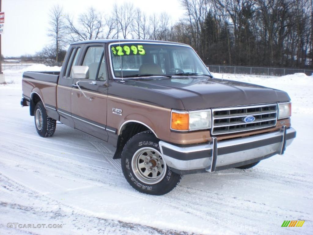 Dark Chestnut Brown 1989 Ford F150 SuperCab Exterior Photo #42785973