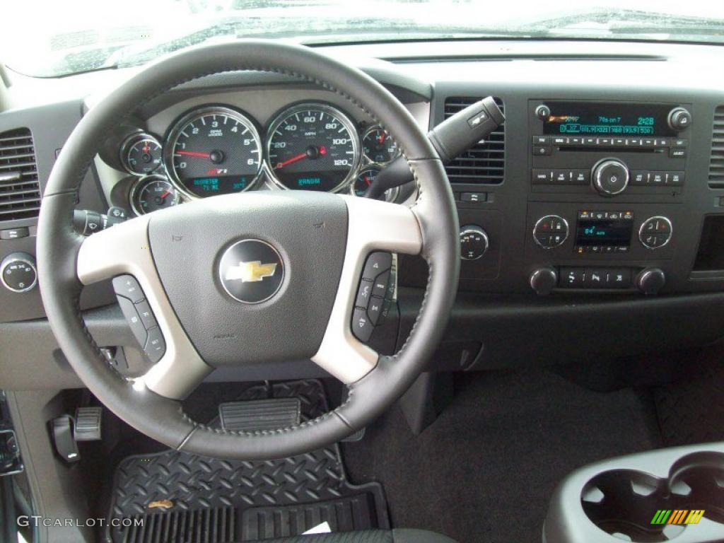 2011 Chevrolet Silverado 1500 LT Extended Cab 4x4 Ebony Dashboard Photo #42787633