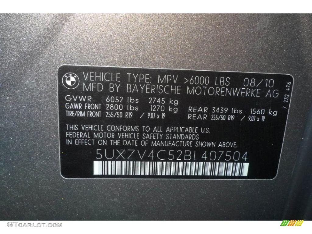 2011 BMW X5 xDrive 35i Info Tag Photo #42791847