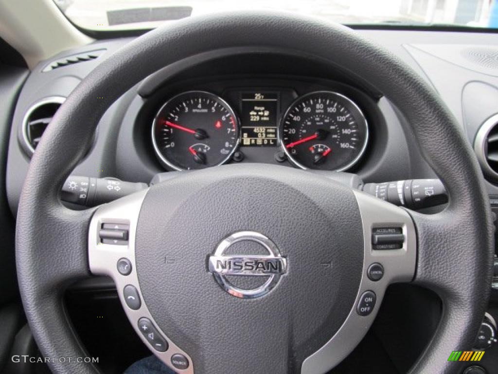 2011 Nissan Rogue SV AWD Black Steering Wheel Photo #42796033