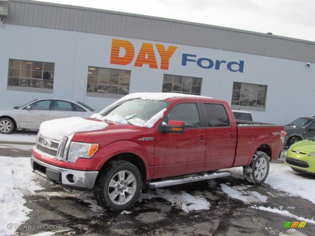 2010 F150 Lariat SuperCrew 4x4 - Red Candy Metallic / Black photo #1