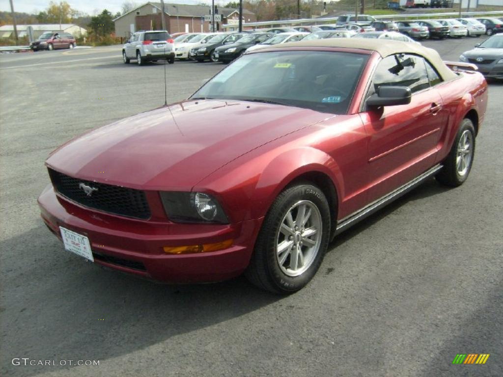 2006 Mustang V6 Deluxe Convertible - Redfire Metallic / Light Parchment photo #3