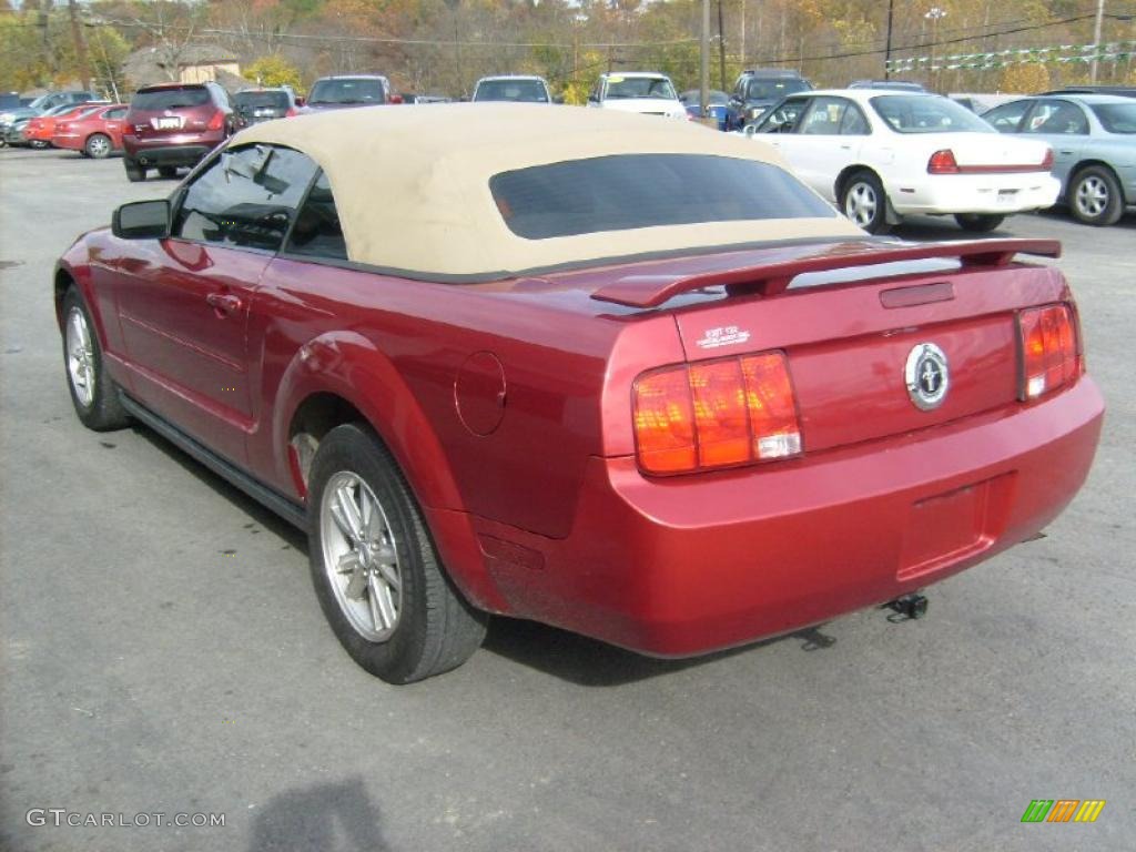 2006 Mustang V6 Deluxe Convertible - Redfire Metallic / Light Parchment photo #4